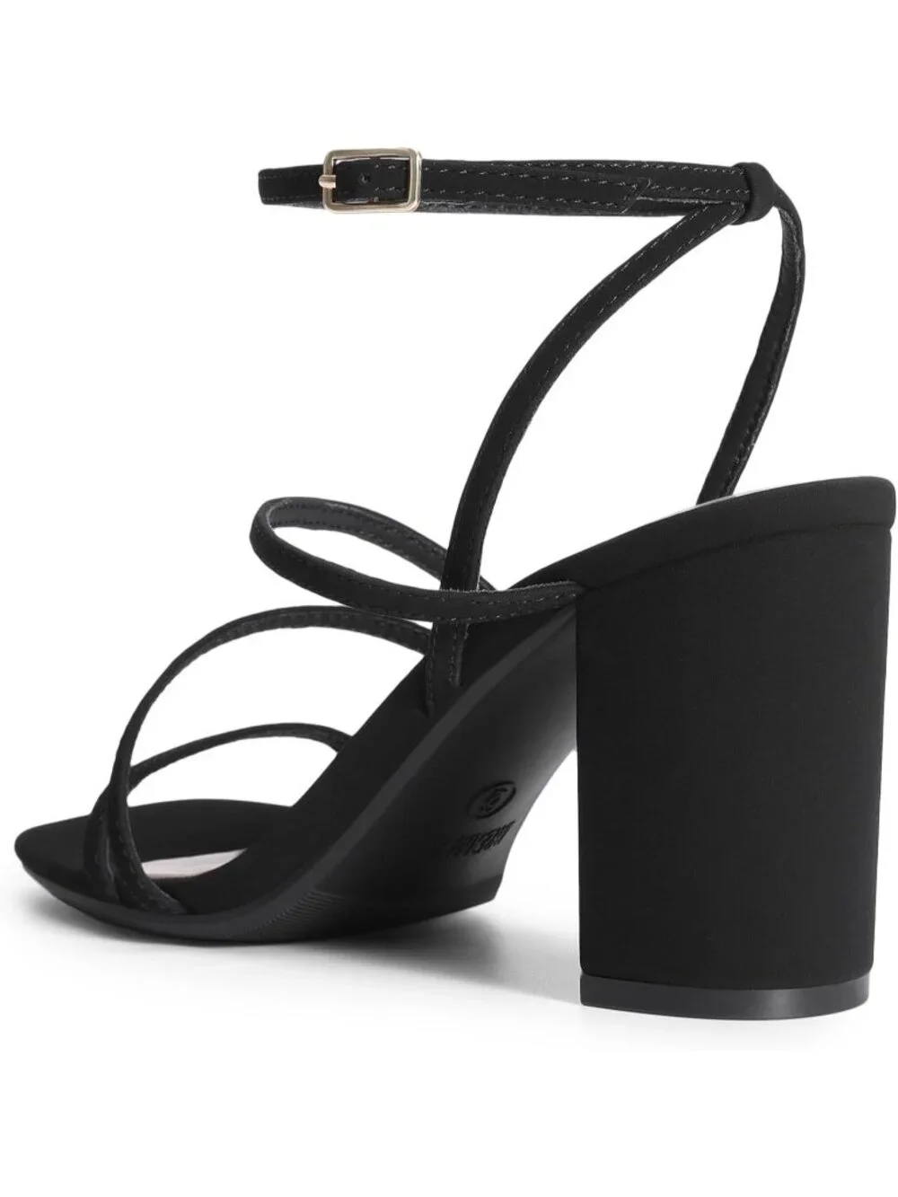 Dream Pairs Women's Black Nubuck Open Toe Sleek Straps Chunky Block Heel Sandals